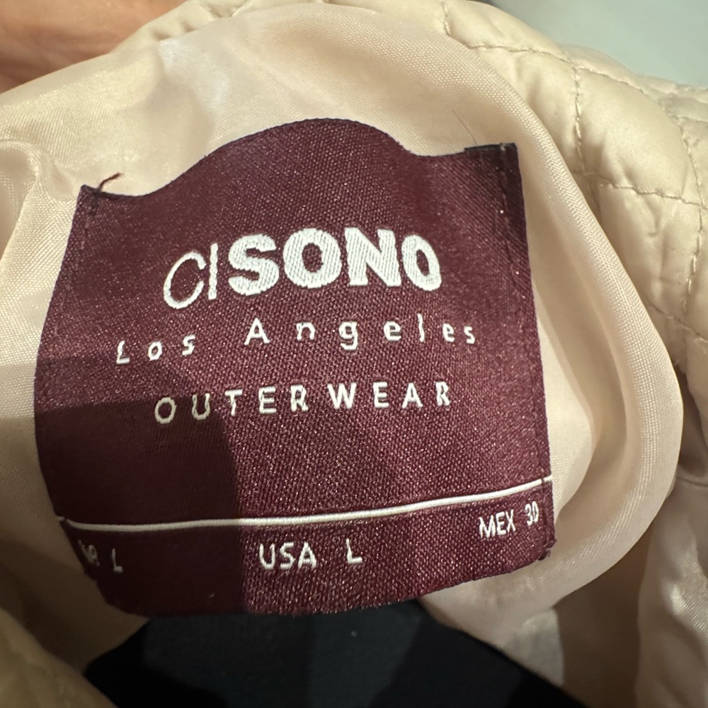Ci Sono Cream Quilted Outerwear Label - Picture 10 of 10